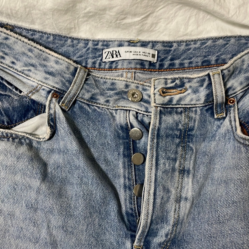 Light blue denim baggy jeans